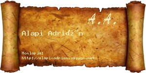 Alapi Adrián névjegykártya