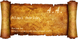 Alapi Adrián névjegykártya